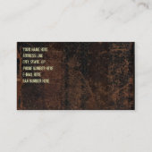 焦茶の引きずられたレザールックの名刺 名刺 (裏面)