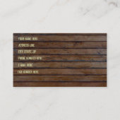 焦茶の木製の板の名刺 名刺 (裏面)