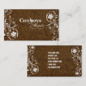 焦茶の用具を使われた革およびレースの名刺 名刺 (正面/裏面)