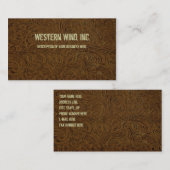 焦茶の用具を使われた革名刺 名刺 (正面/裏面)