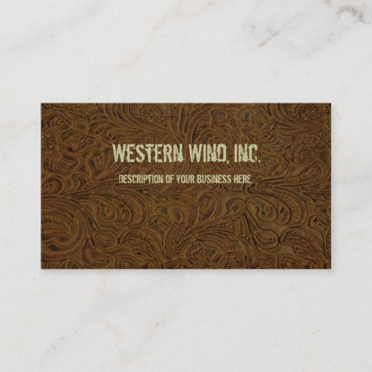 焦茶の用具を使われた革名刺 名刺 (正面)