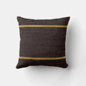 焦茶の素朴なバーラップのジュートの背景 クッション (裏面)