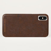 焦茶のPhotorealistic錆ついた金属 Case-Mate iPhoneケース (裏面(横))