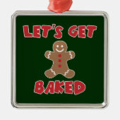 焼いたでおもしろいなクリスマスオーナメントを得よう メタルオーナメント (正面)