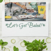 焼いたでおもしろいなポットのしゃれを得よう キッチンタオル (折り畳み)