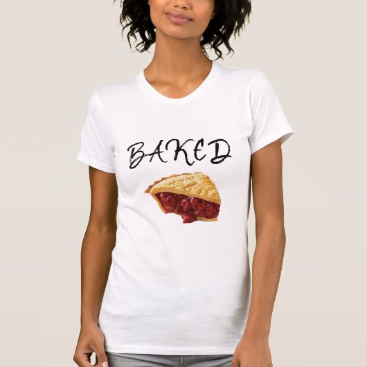 焼いたなさくらんぼパイ部分のTシャツのデザインのパン屋 Tシャツ (正面)