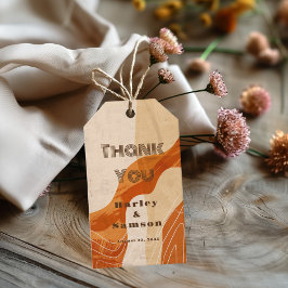 焼いたオレンジ色の感謝していレトロユー ギフトタグ