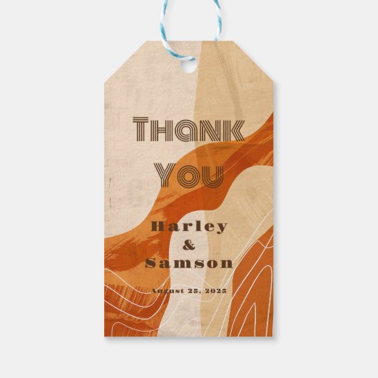 焼いたオレンジ色の感謝していレトロユー ギフトタグ (裏面)