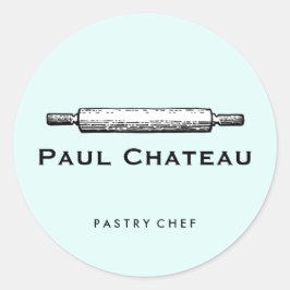 焼いたグッズ転がのピンベーカリー淡い色の青 ラウンドシール