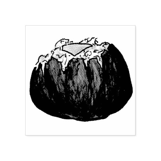 焼いたポテトポテトとバター食品グルメスタンプ ラバースタンプ (インプリント)