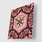 焼いた糸で磨かれたピンクがかったサーモンのロケット スクエア壁時計 (傾斜)