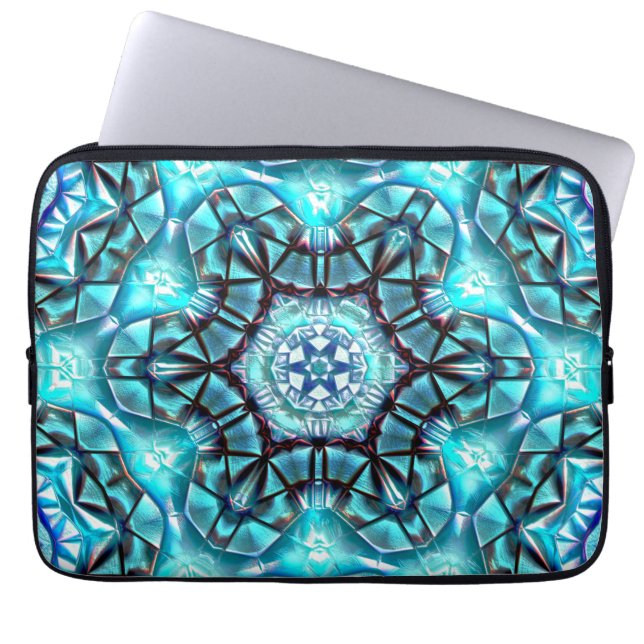 焼いた糸で青威厳のあるくブラシをかけたロケット ラップトップスリーブ (正面)