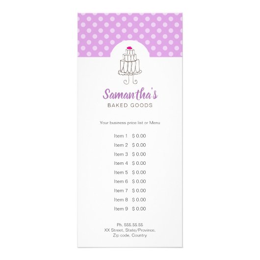 焼いた食品のベーカリーを ラックカード (正面)