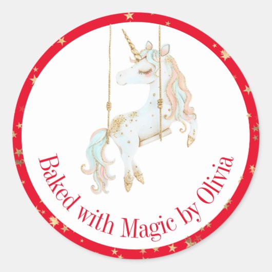 焼いた魔法ホリパーソナライズされたーベーキング ラウンドシール (正面)