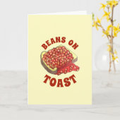 焼いたBeans on Toast UK British Cuisine Food カード (黄色い花)