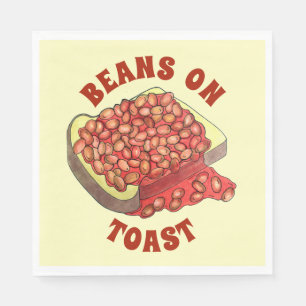 焼いたBeans on Toast UK British Cuisine Food スタンダードランチョンナプキン