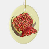 焼いたBeans on Toast UK British Cuisine Food セラミックオーナメント (右)