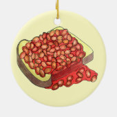焼いたBeans on Toast UK British Cuisine Food セラミックオーナメント (裏面)