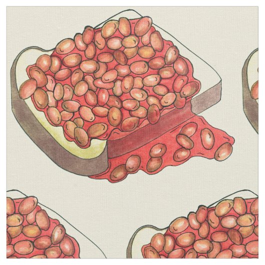 焼いたBeans on Toast UK British Cuisine Food ファブリック (クローズアップ)