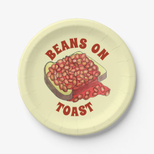 焼いたBeans on Toast UK British Cuisine Food ペーパープレート