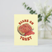 焼いたBeans on Toast UK British Cuisine Food ポストカード (スタンド正面)