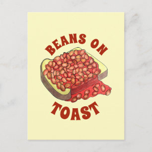 焼いたBeans on Toast UK British Cuisine Food ポストカード