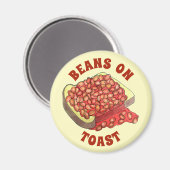 焼いたBeans on Toast UK British Cuisine Food マグネット (正面/裏面)