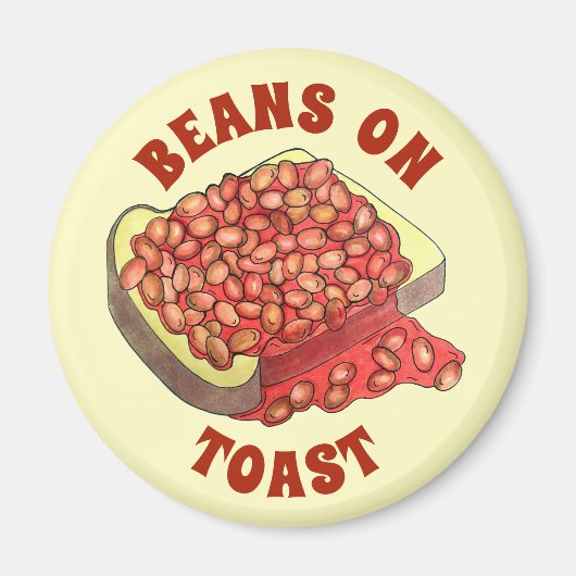 焼いたBeans on Toast UK British Cuisine Food マグネット (正面)