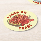 焼いたBeans on Toast UK British Cuisine Food ラウンドペーパーコースター (アングル)