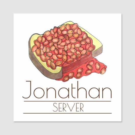 焼いたBeans on Toast UK British Cuisine Food 名札 (正面)