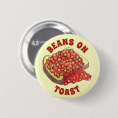 焼いたBeans on Toast UK British Cuisine Food 缶バッジ (正面&裏面)