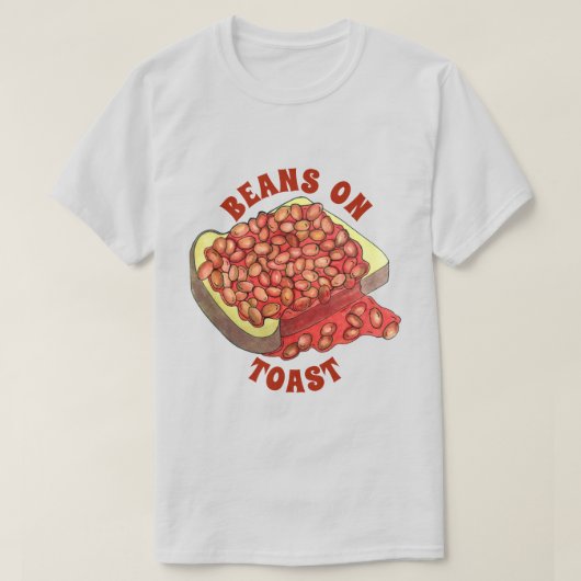 焼いたBeans on Toast UK British Cuisine Food Tシャツ (デザイン正面)