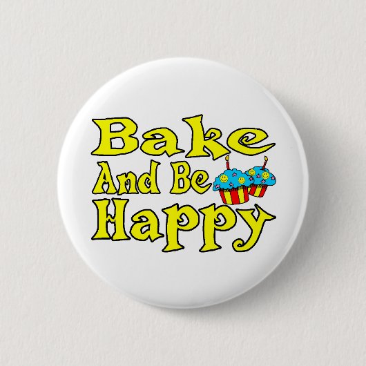 焼いて幸せになる 缶バッジ (正面)