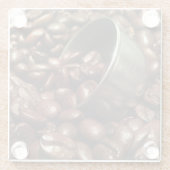 焼かれたコーヒー豆の写真 ガラスコースター (裏面)