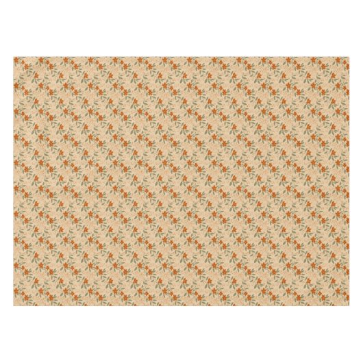 焼かれたシエナとハニー金ゴールドミニマリストフローラ テーブルクロス (正面(横))