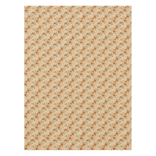 焼かれたシエナとハニー金ゴールドミニマリストフローラ テーブルクロス (正面)