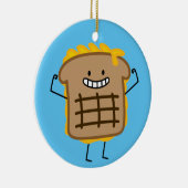 焼かれたチーズサンドイッチチェダーはパンを焼きました セラミックオーナメント (右)