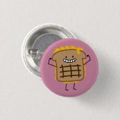 焼かれたチーズサンドイッチチェダーはパンを焼きました 缶バッジ (正面&裏面)