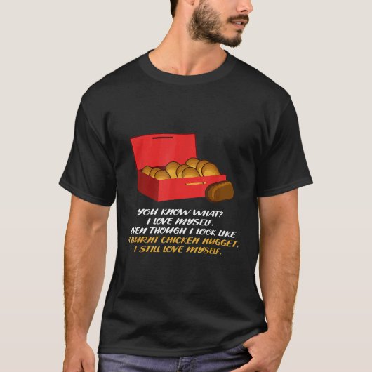 焼きすぎたチキンナゲットのコックかシェフ Tシャツ (正面)