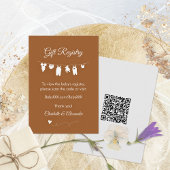 焼きオレンジのミニマリスト赤ちゃんシャワーギフトレジストリ エンクロージャーカード