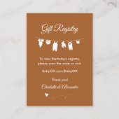 焼きオレンジのミニマリスト赤ちゃんシャワーギフトレジストリ エンクロージャーカード (正面)