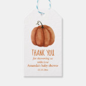焼きオレンジカボチャ赤ちゃんシャワーありがとう ギフトタグ (正面)