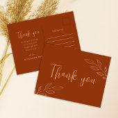 焼きオレンジテラコッタボホ結婚の感謝 ポストカード