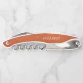 焼きオレンジパーソナライズされたの結婚感謝の好意 ソムリエナイフ (裏面)