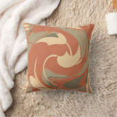 焼きオレンジベージュチューペ抽象芸術フラワーモザイク クッション (ブランケット)