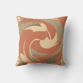 焼きオレンジベージュチューペ抽象芸術フラワーモザイク クッション (裏面)