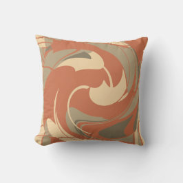 焼きオレンジベージュチューペ抽象芸術フラワーモザイク クッション