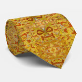 焼きオレンジマスタードパターンヴィンテージ ネクタイ (ロール)