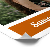 焼きオレンジモダンブロック写真卒業ポスター ポスター (角)