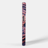 焼きオレンジ色のインジゴフローラボホアート刺繍 Case-Mate iPhoneケース (裏面 / 右)